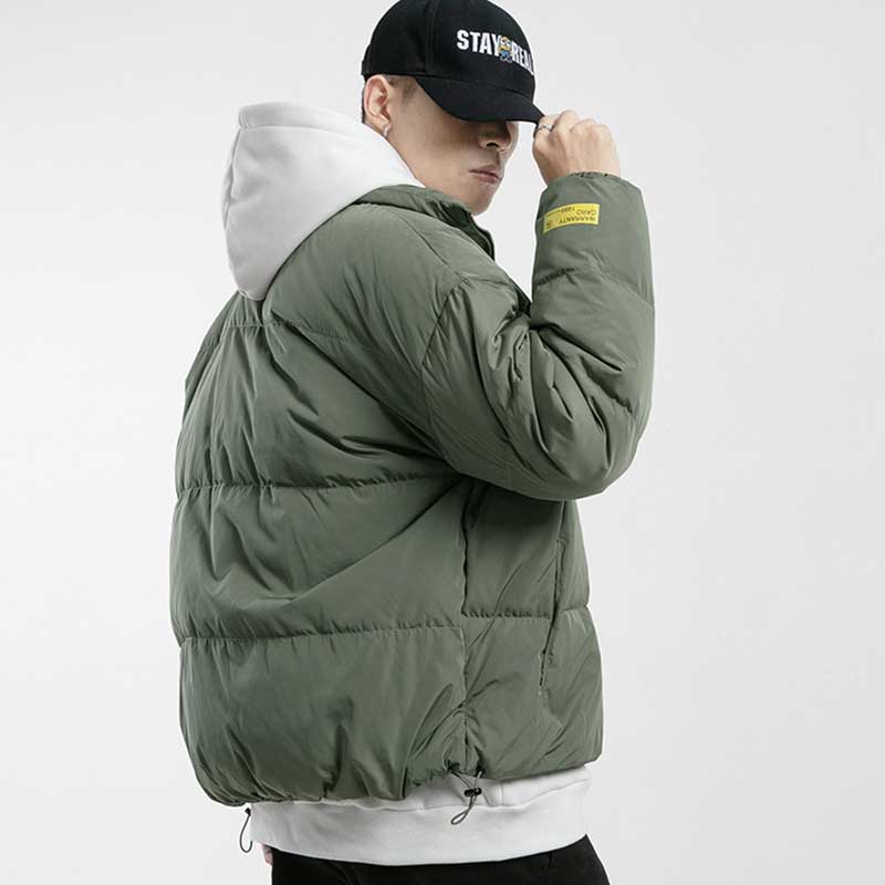 2023 Winter Coat Men Stand Collar Bread Coats Men's Warm Parkas Streetwear Cotton Coats Slim Male Jackets Windproof Padded Coat