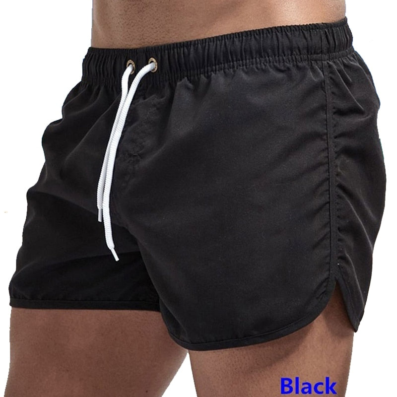 Solid Color Summer Quick-Drying Shorts Printed  Swimsuit Beach Casual Fitness Clothing Men's Bottom Vacation